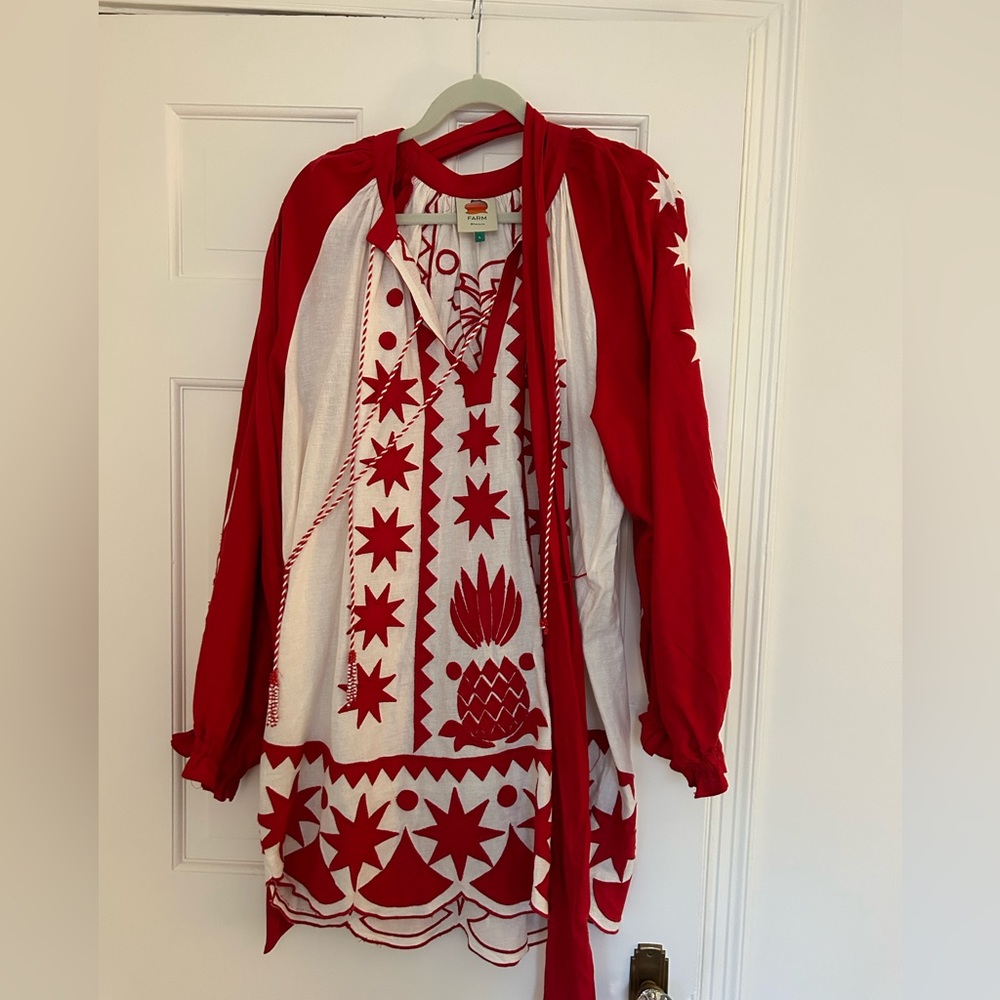 Fun red and white Farm Rio dress